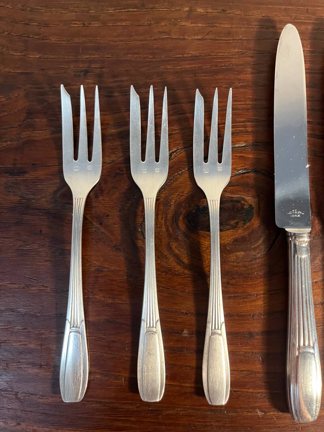 SFAM silver metal dessert or cheese set