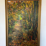 Signed forest landscape painting