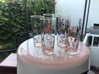 6 vintage cocktail glasses
