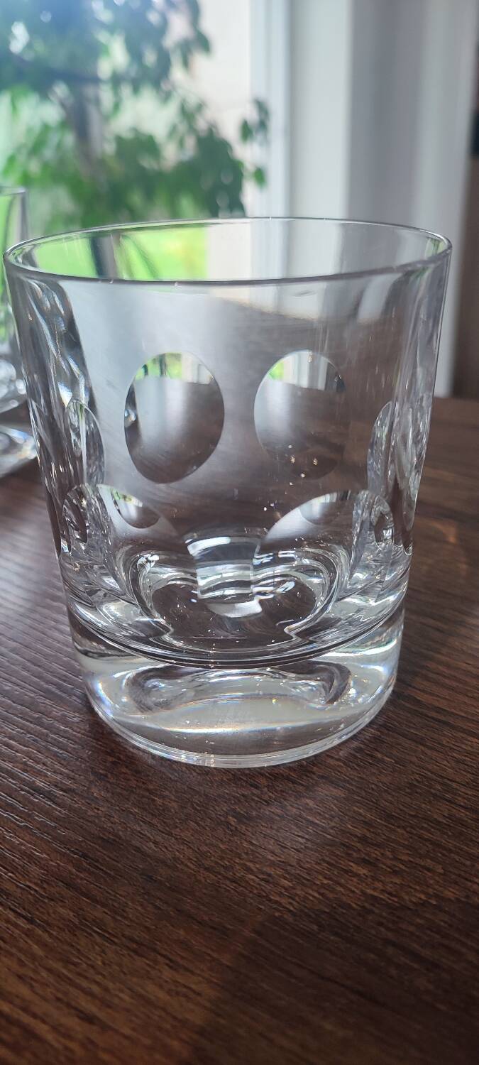 4 cut glass whiskey glasses
