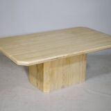 Table basse en travertin, Italie années 70-80