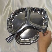 Plat inox forme feuille