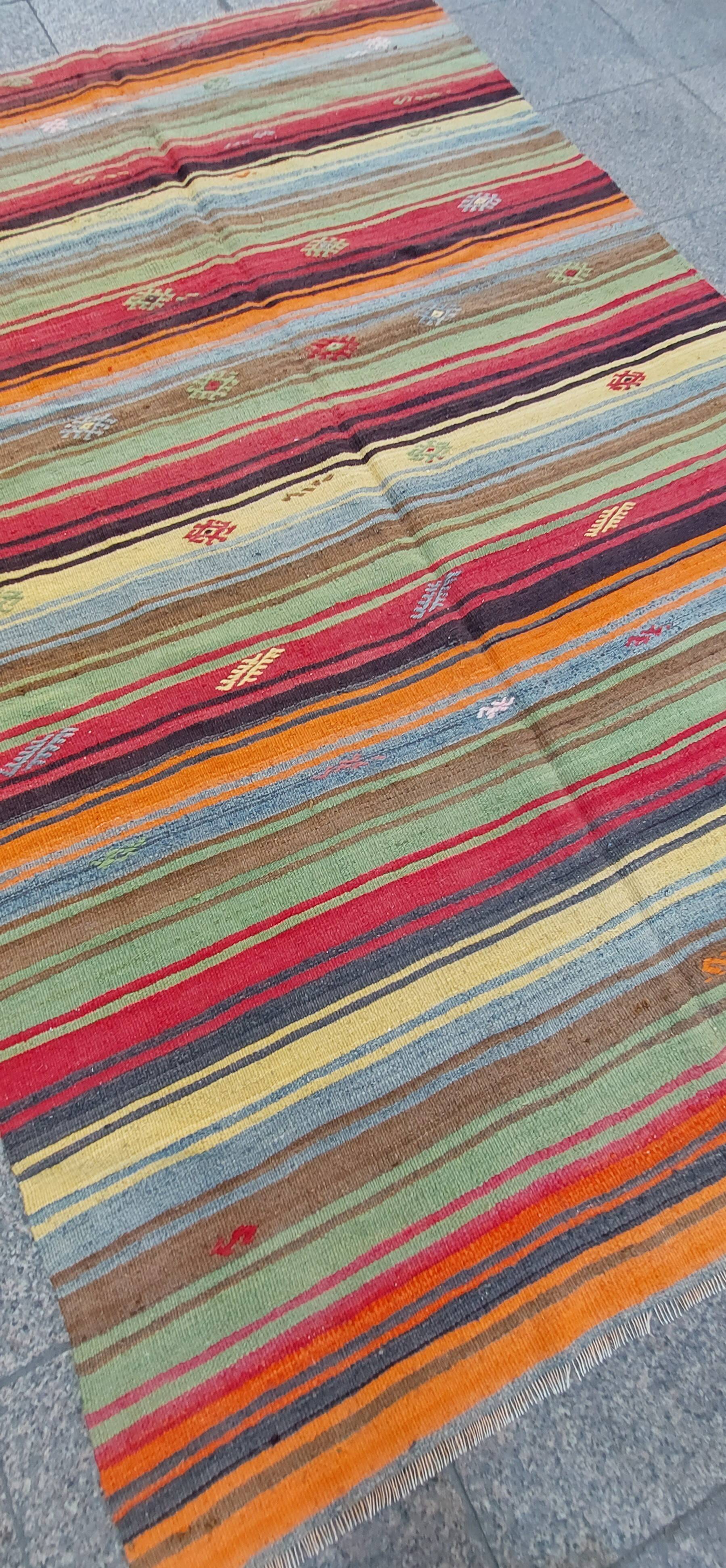Turkish kilim rug,242x160 cm,myk-1575.