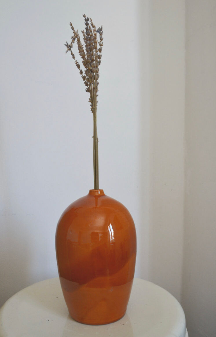 Vase or handmade soliflore terracotta color, minimalist design