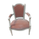 Fauteuil bois laqué blanc style Louis XVI