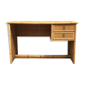 Vintage desk in bamboo, rattan and brass from Dal Vera, Italy 1970s