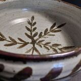 Ceramic salad bowl stoneware signature to identify 20th century