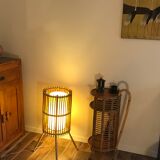 Rattan floor lamp 50s/60s