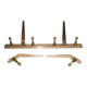 Original WHW Workshop HAGENAUER Vienna, Brass Wall Coat Rack + 2 Hooks