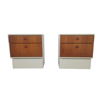 Pair of teak bedsides Scandinavian style 70s