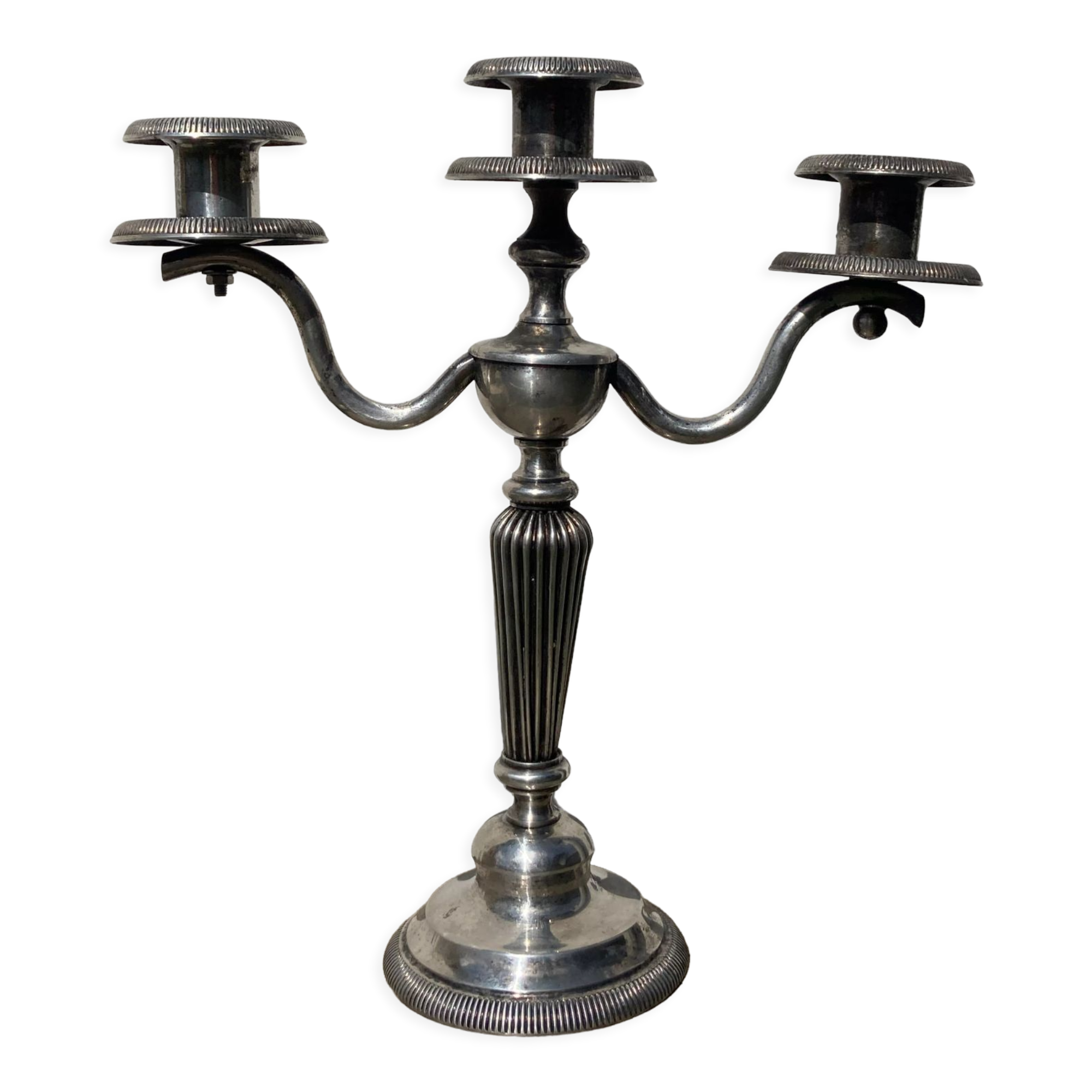 Chandelier Louis XVI poinçonné en métal argenté