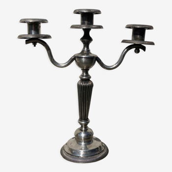 Louis XVI candlestick hallmarked in silver metal