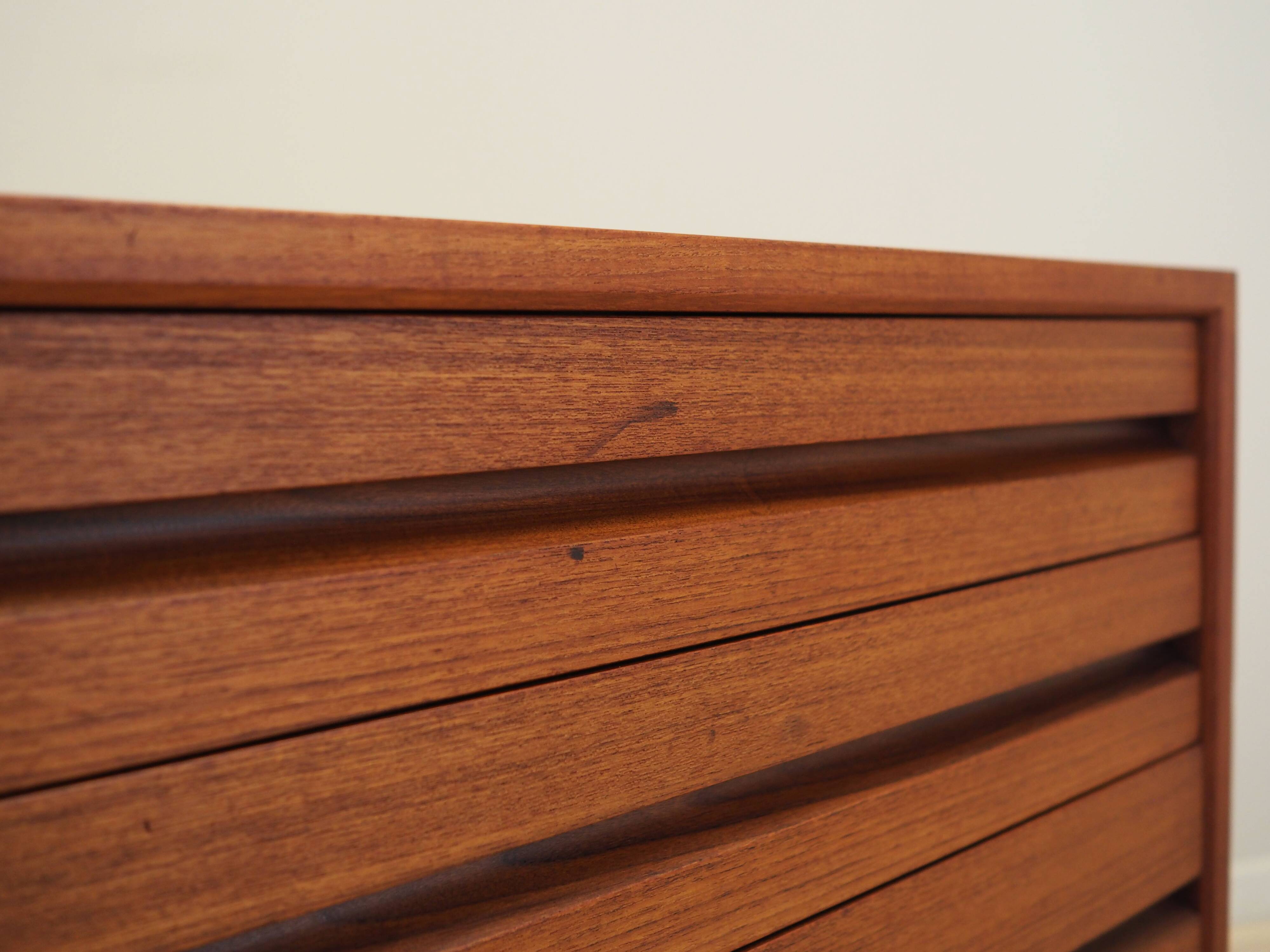 Teak chest of drawers, Danish design, 1970s, production: Denmark