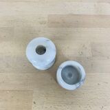 Pair of vintage white marble candlesticks