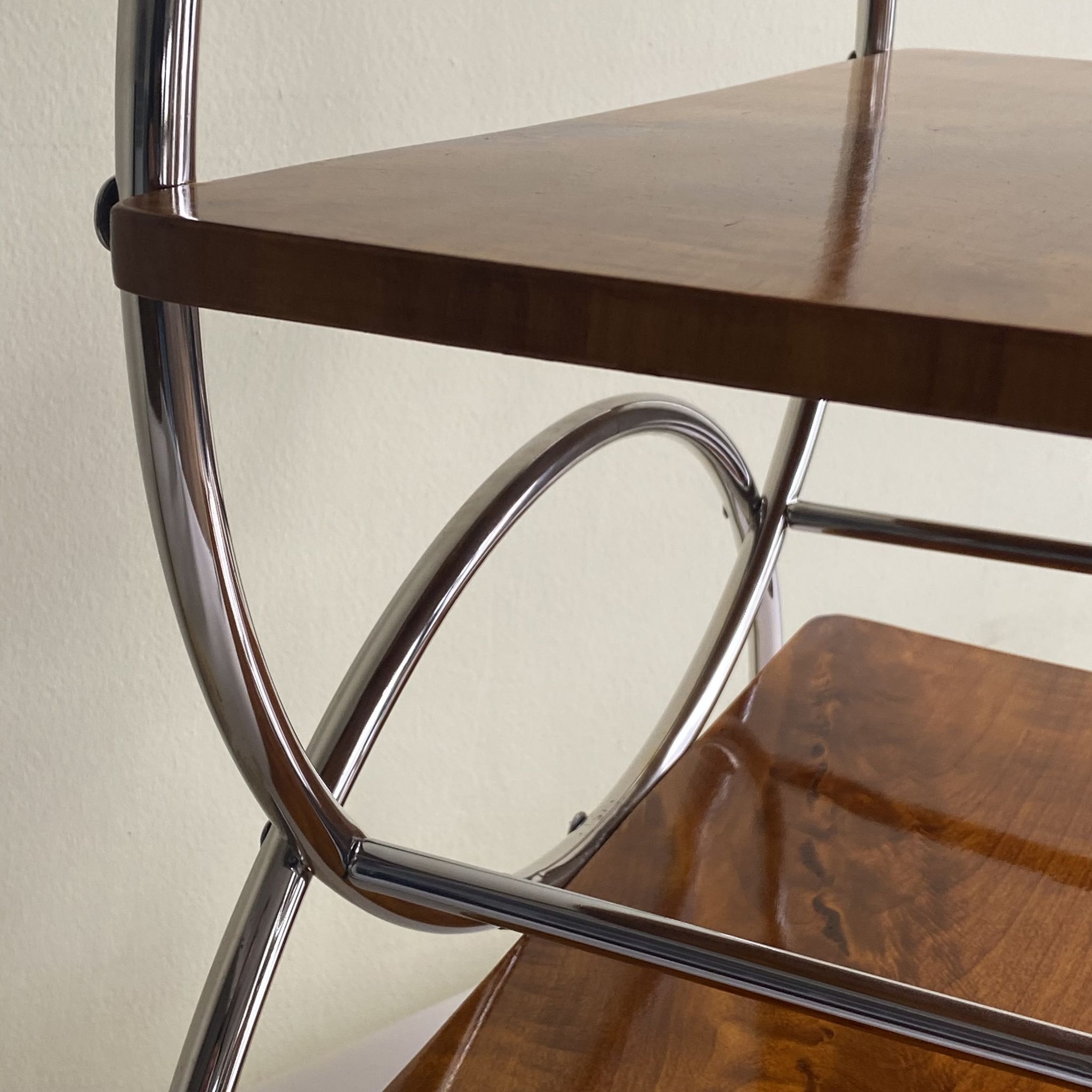 Art deco rolling bar cart, hungary 1930s
