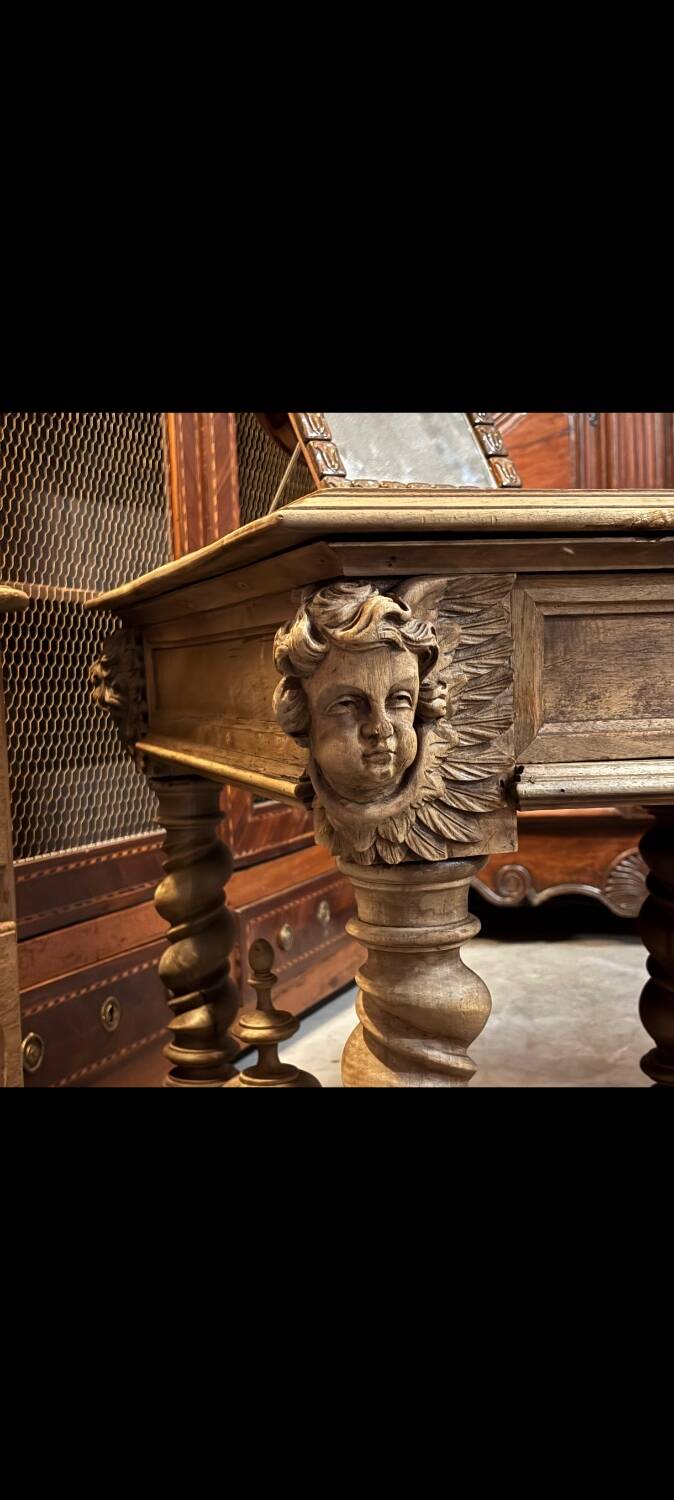 19th century desk in natural solid walnut.
