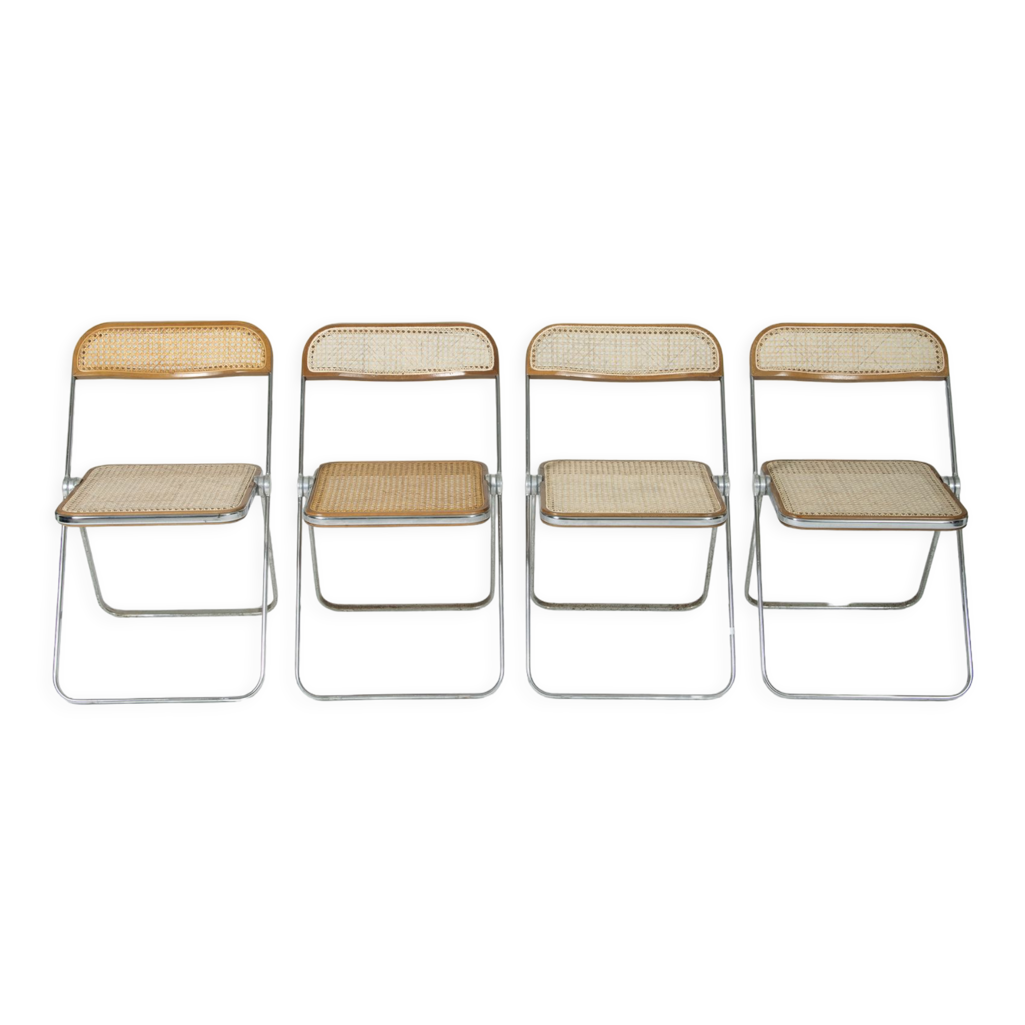 Set of 4 Plia chairs by Giancarlo Piretti for Castelli / Anonima Castelli, 1960s