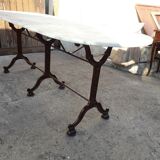 Table bistro double ep art deco 1930 cast marble