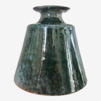 Ceramic vase in green tones