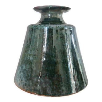 Ceramic vase in green tones