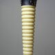 Pair of vintage candlestick holders in silver-plated metal with ivory-style plastic.