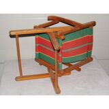 Child folding armchair in vintage wood