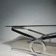 Vintage coffee table in chrome and smoked glass, 1970s.