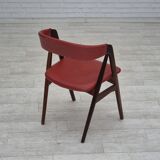 1960s, Danish chair by Farstrup, original condition, solid teak wood, leather.