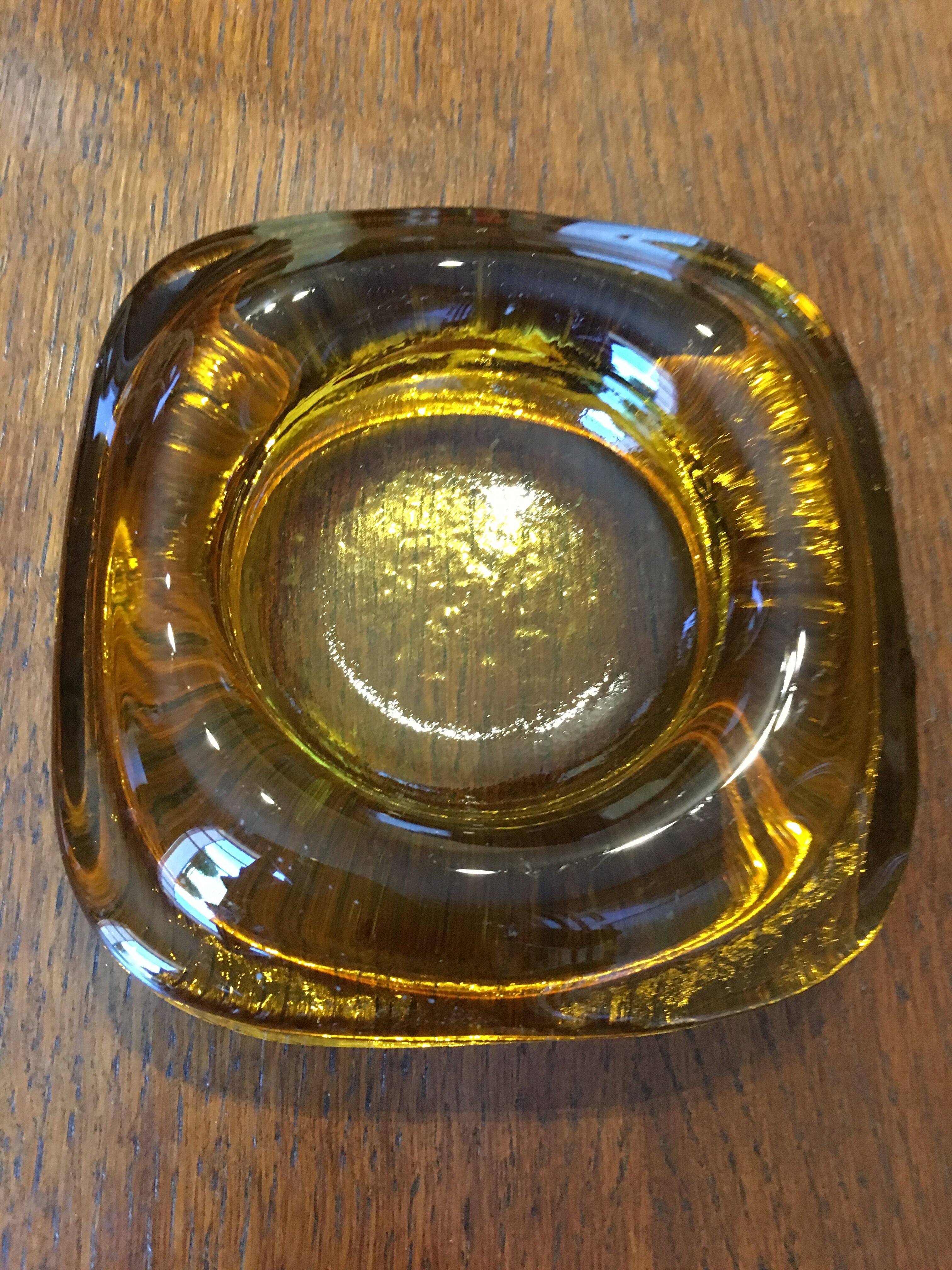 Old glass ashtray
