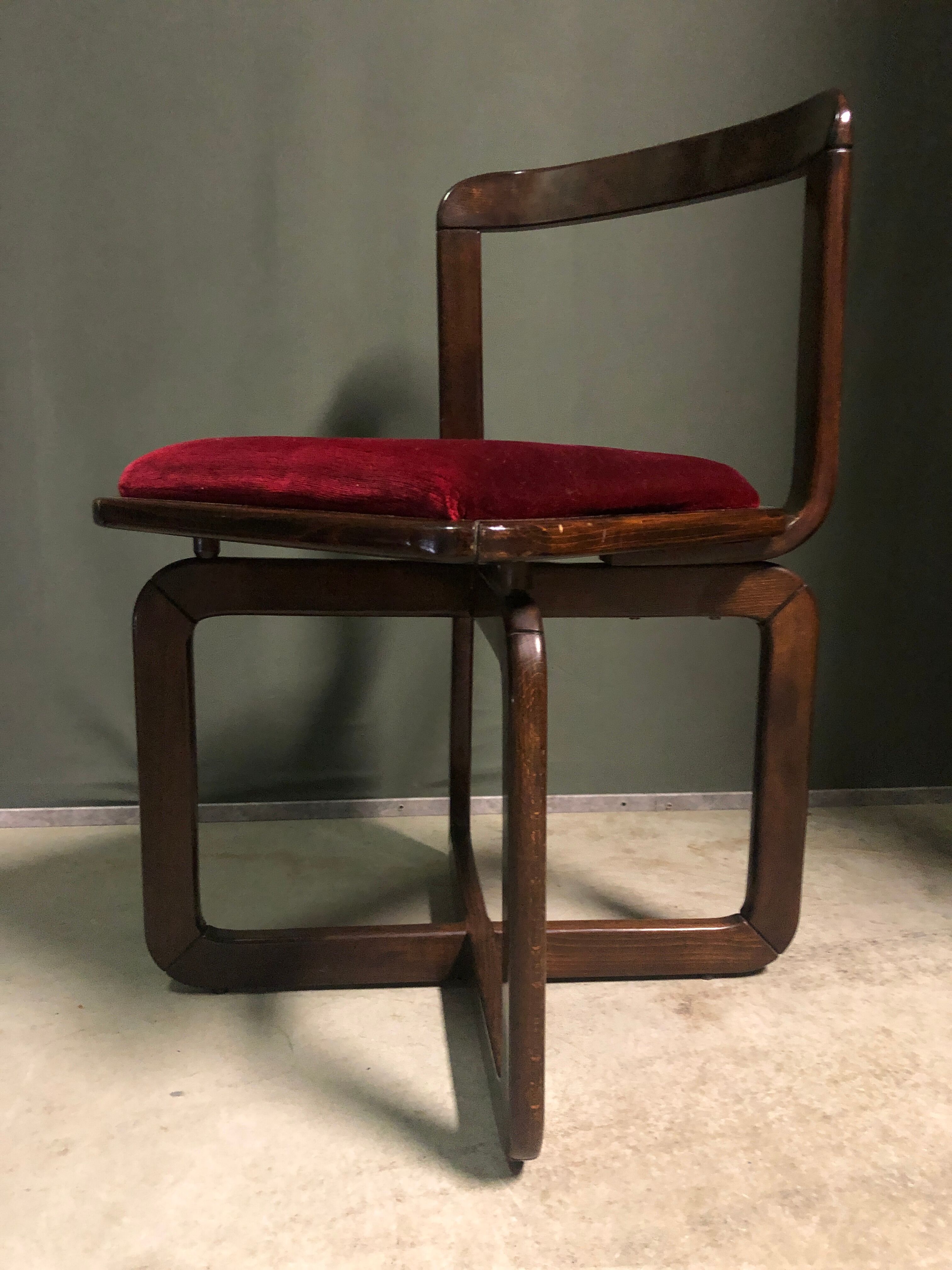 Set of 4 base italian dining chair's 1960
