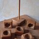 Set of 70's olive wood egg cups