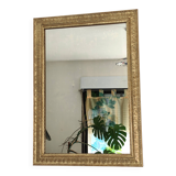 Antique gilded wooden rectangular mirror