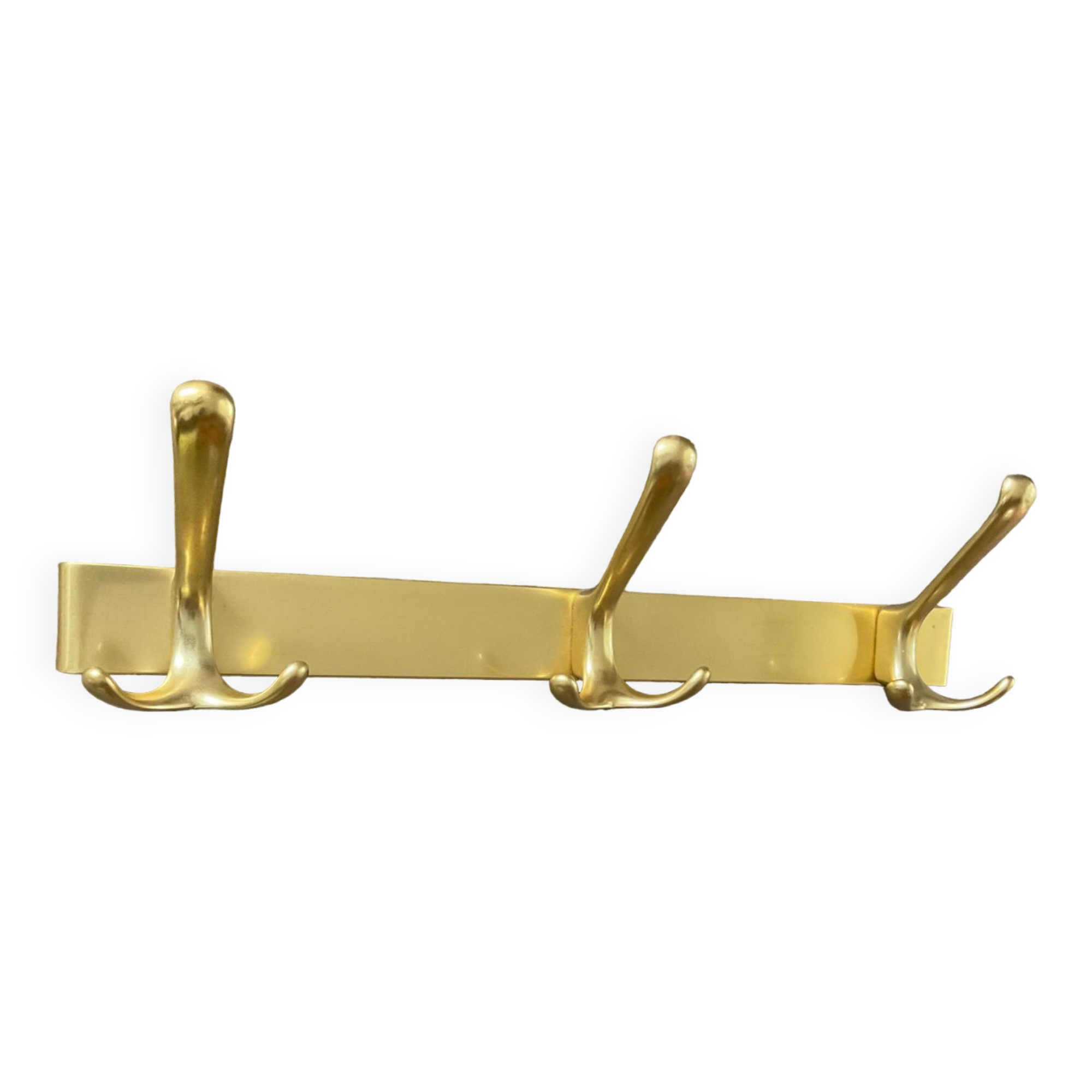 Vintage coat rack in gilded aluminum