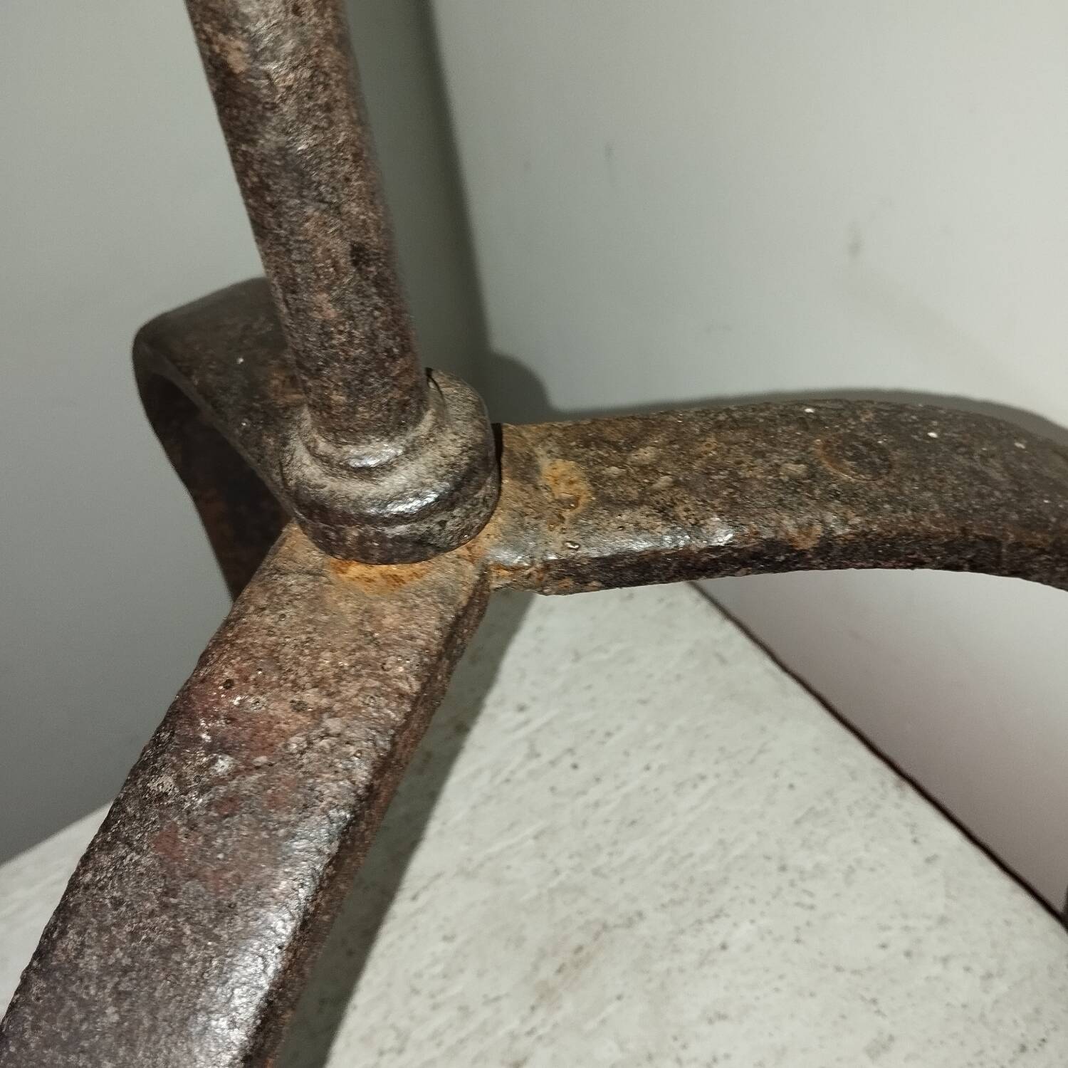 Wrought iron candle stick, 17th century