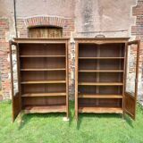 2 old wooden display cases