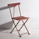 Antique red folding garden chairs (circa 1920). Set of 4 pieces