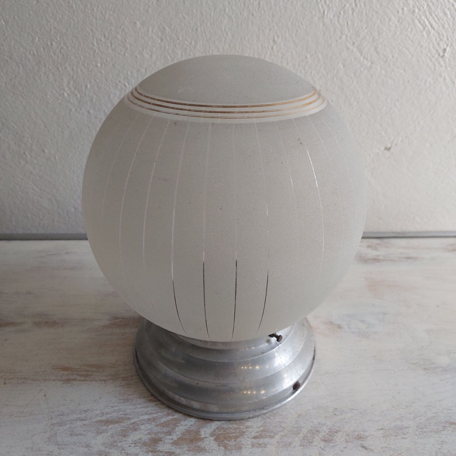 Globe frosted glass and aluminum