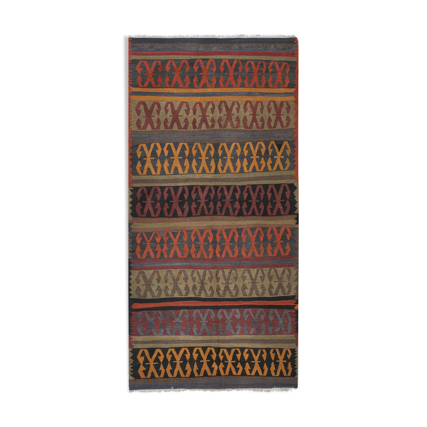 Early 20th Century Wide Konya Kilim Runner for Foyer 4'11'' x 10'1''