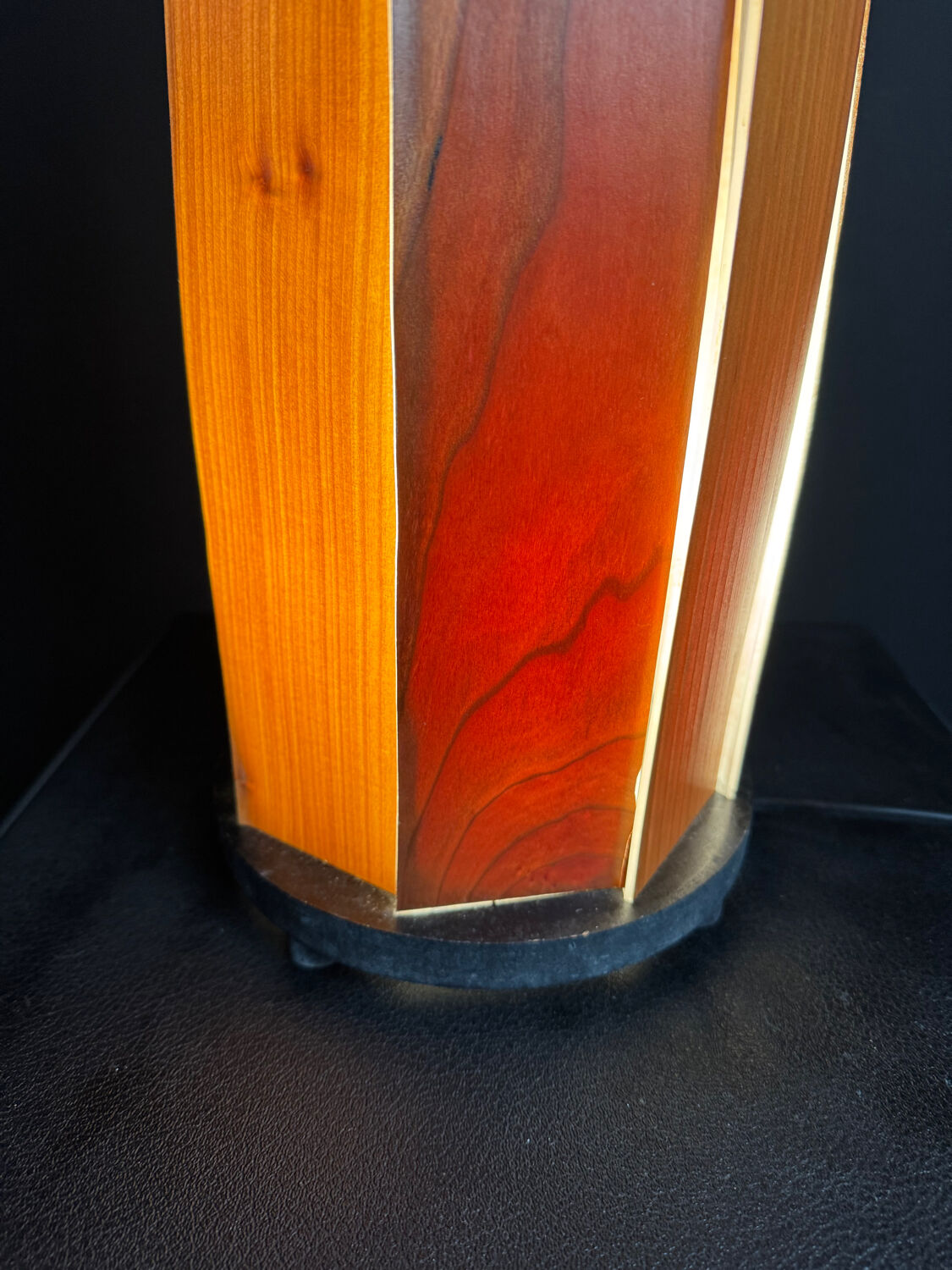 Wood slat lamp in Scandinavian style