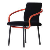 Ettore Sottsass Memphis Mandarin Chair for Knoll reupholstered in cotton velvet