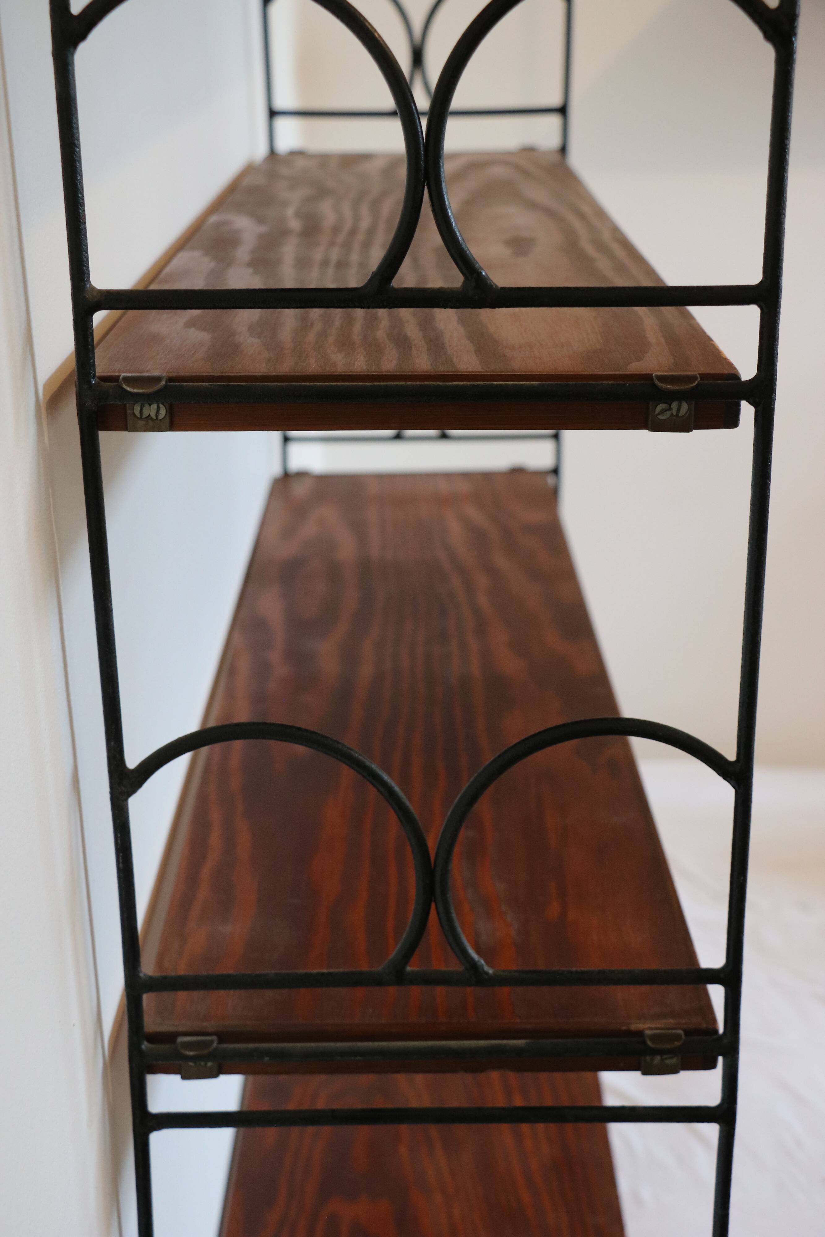 Large "string" shelf, Sweden, metal and wood