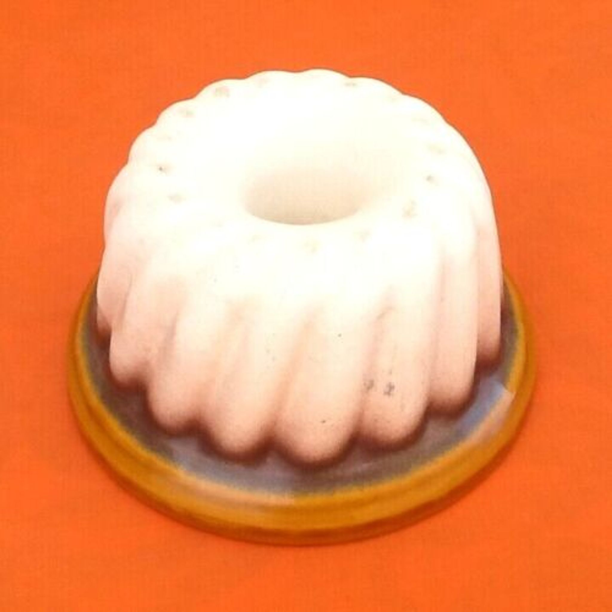 Kouglof mould traditional alsatian ceramic of high fluted and hollowed shape