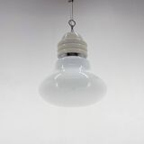 1960s Metal & Milk Glass Pendant Light, Italy