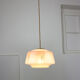 Vintage glass & brass salmon pendant lamp