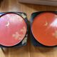 pair of Japanese lacquer trays "Ozen" 19th century/Meiji
