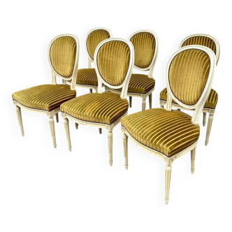 Set of 6 Louis XVI chairs circa 1970