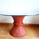 Maugrion Roche Bobois prestige rattan wheat ear table 1980