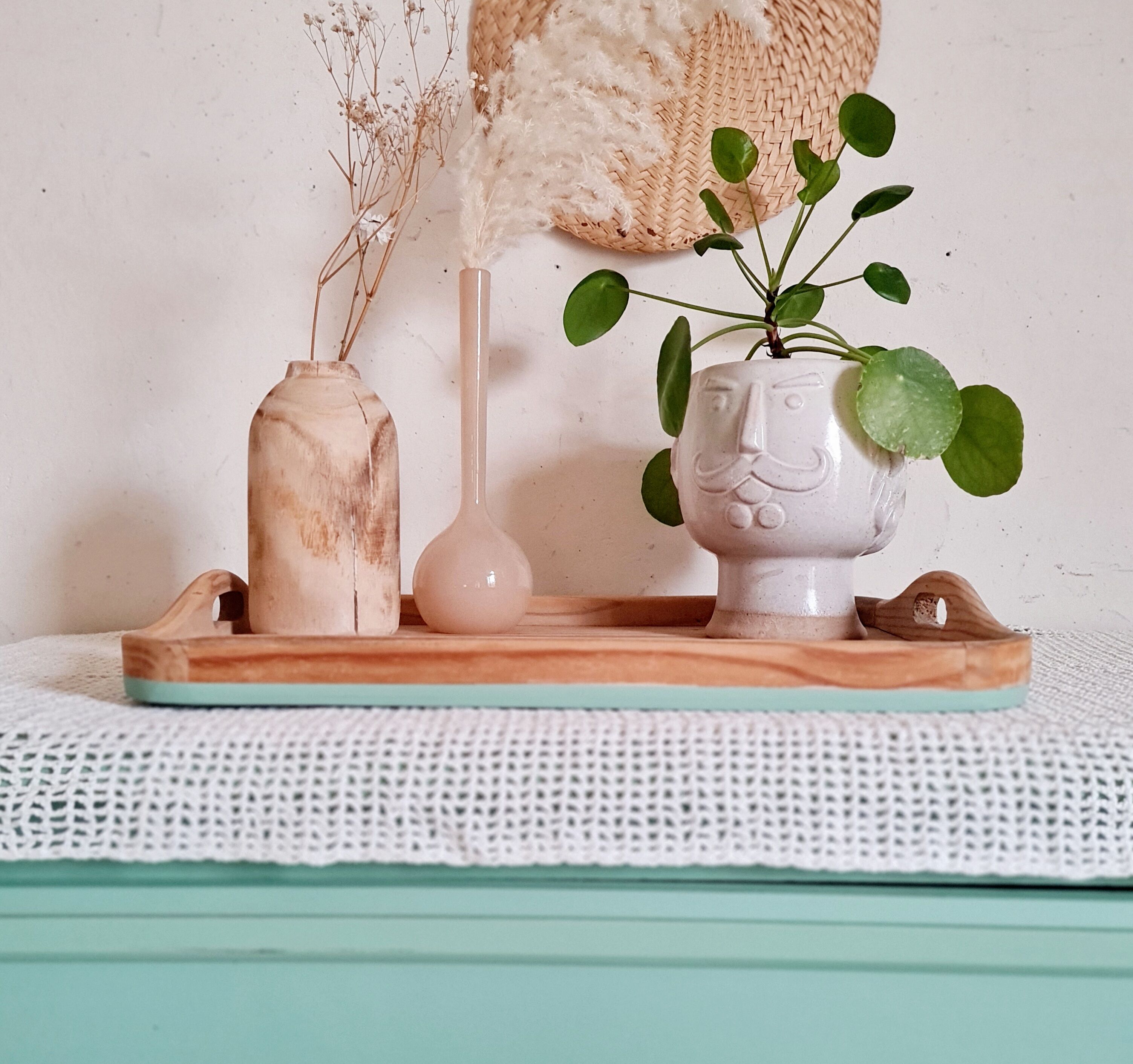 Old wood top with handles renovated