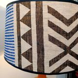 Large terracotta lamp and vintage tribal lampshade
