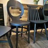 Series of 6 mismatched bistro chairs Baumann and Gizycko